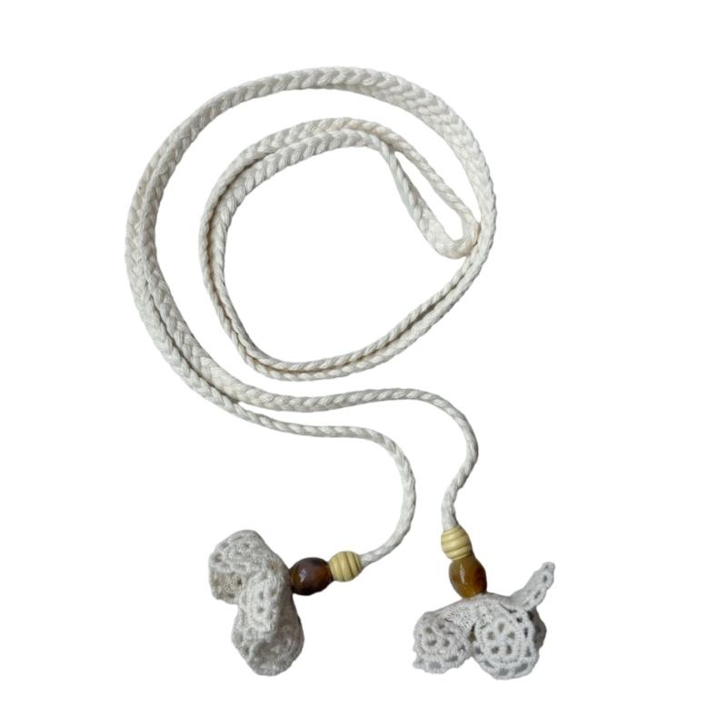 

Crochet Rope Belt Flower Design Waist Rope Bohemian Styles Waist Accessory For Women Office Event and Travel Outfit 1