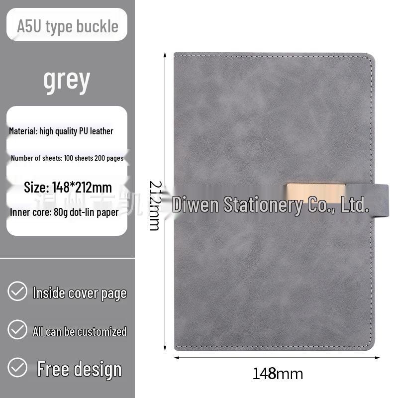 Custom Logo Business Notebook - Soft Leather, Thick, High-Quality Buckle Diary In Gift Box