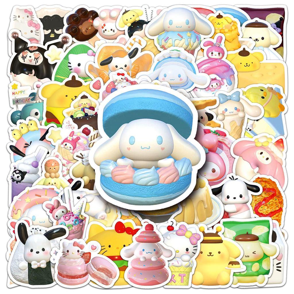 Cinnamoroll Melody Cute Stickers, 50 Sheets - Waterproof DIY Decor for Guitar, Notebook, Luggage