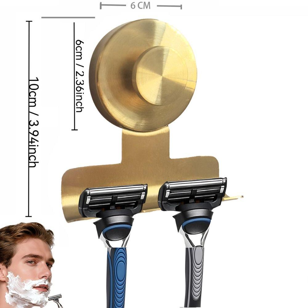 304 Stainless Steel Suction Cup Shaver Holder Shower Razor Hooks  For Bathrobes