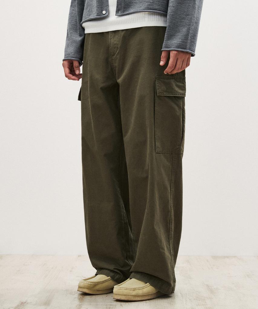 SUARE Ripstop Washed Cargo Pants Khaki