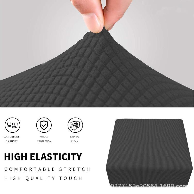 Polar Fleece Footstool Cover Durable Stretch Ottoman Cover Solid Color Footrest Slipcover for Living Room Furniture Protector