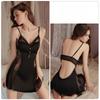 Plus Size Women’s Sweet Lace Satin Nightgown Sexy Backless Cami Sleep Dress with Built-In Pads