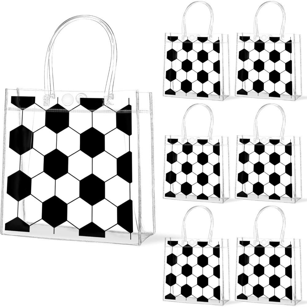 12 Pezzi Sacchetti Regalo Calcio in PVC Trasparente con Manici Sacchetti a Tema Sportivo all'Ingrosso Sacchetti per Dolcetti Sacchetti Avvolgimento Regalo Squadra Borse Tote a Tema Calcio