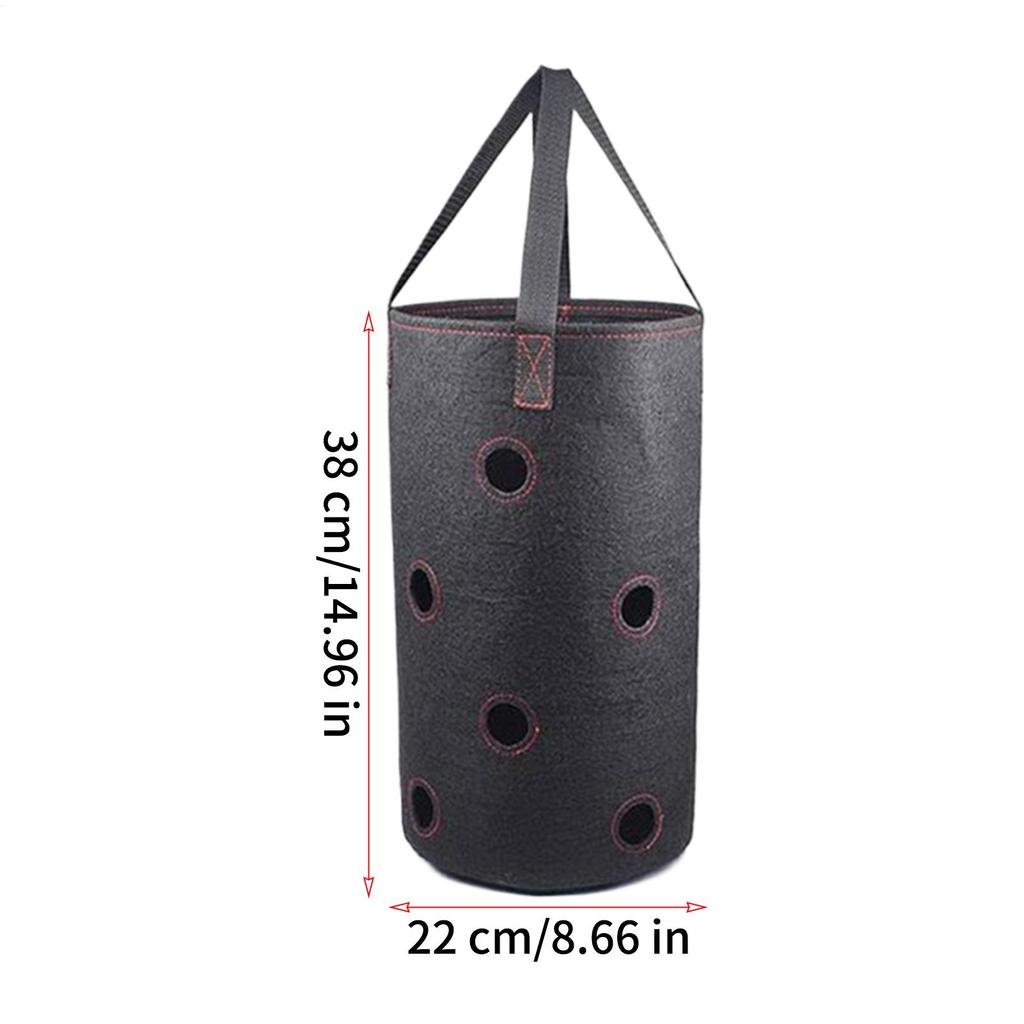 2Pcs Hanging Grow Bags for Strawberries Tomatoes Hanging Planting Grow Bag 11 Planting Holes Garden Strawberry Planter Pot
