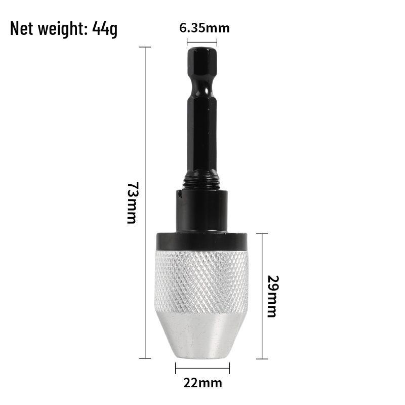 Quick-Change 0.3-6.5mm Hex Shank Self-Centering Drill Chuck for 3.6 Electric Grinder