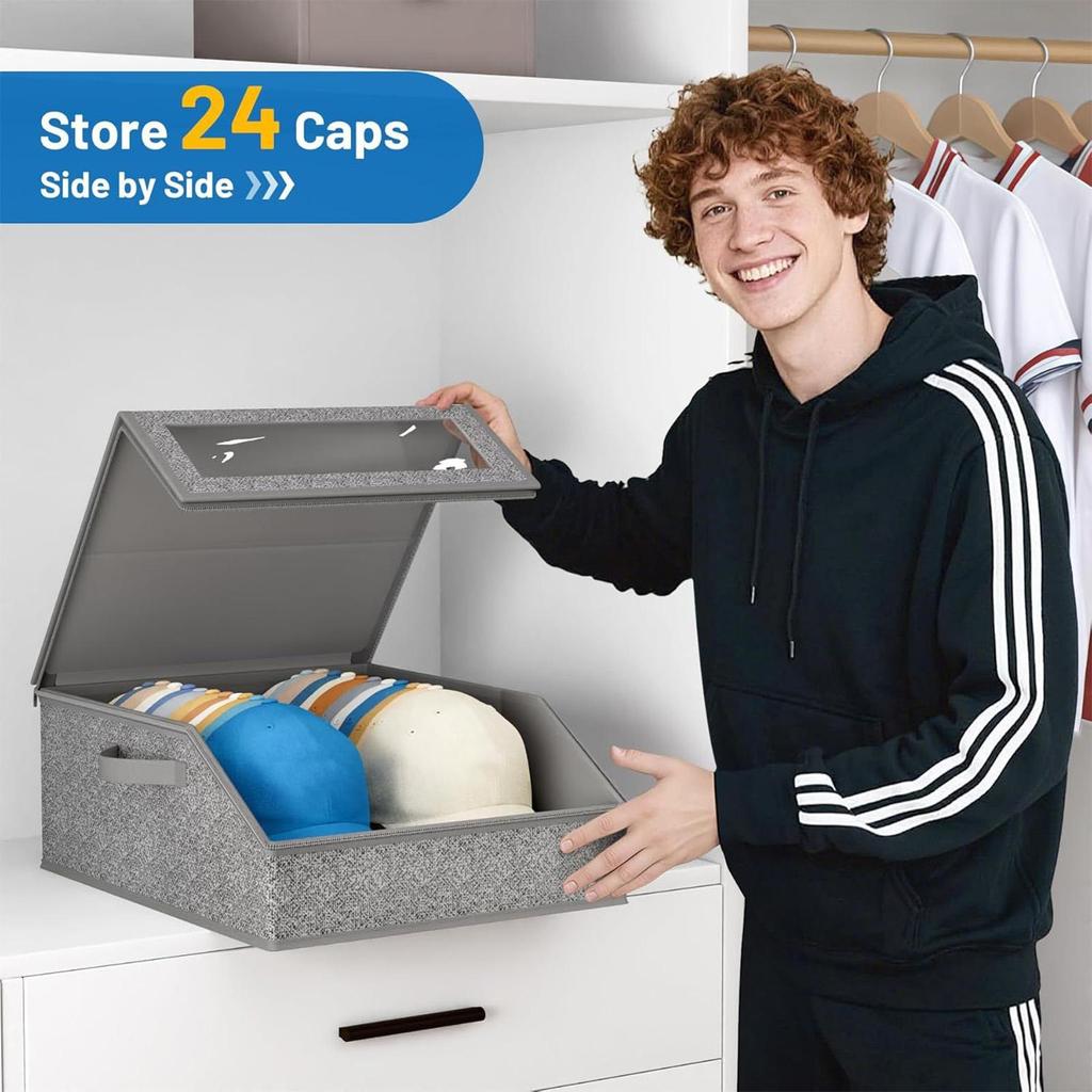 Hat Boxes Thick Cardboard Zipper Container Hat Container Storage For Family Friends Outfits Bedroom Indoor Home Clothes Scarves