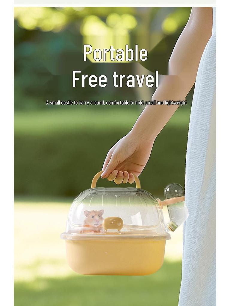 Portable Travel Hamster Cage - Bite-Resistant, Small/Large, Easy to Clean