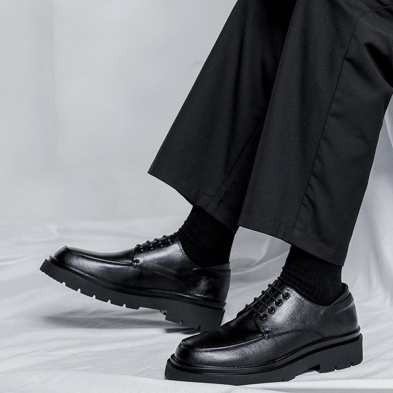 Большие кожаные туфли мужские весенние деловые туфли для свадьбы в британском стиле — фото 6
