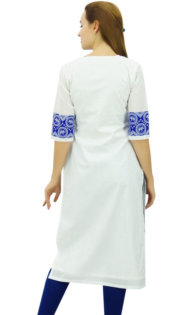 Phagun Women's Designer Straight Black Kurta 3 4 Sleeve Printed Casual