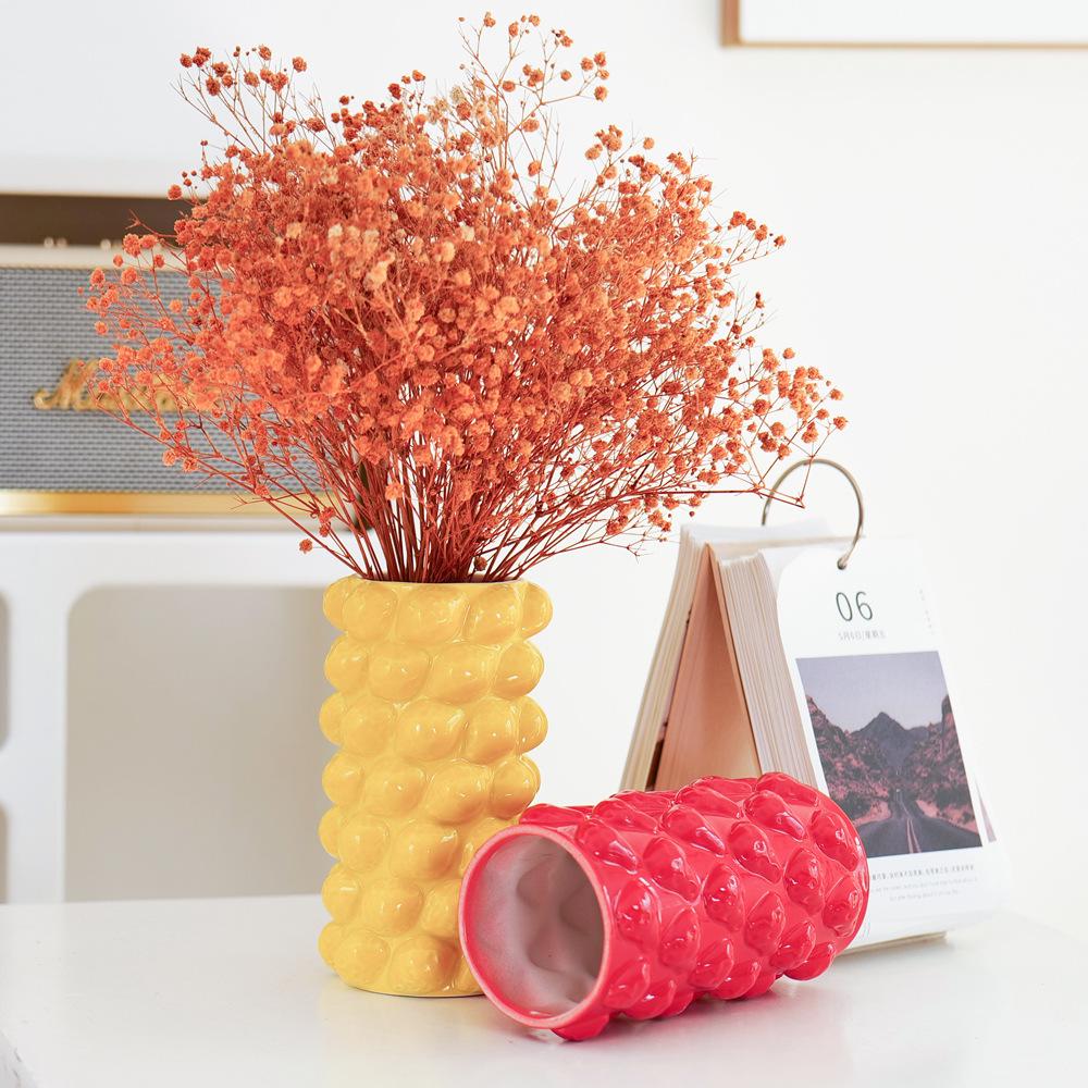Nordic Ceramic Fruit Vase for Home Decoration and Flower Arranging: Ideal for Living Room, Bedroom, or Study Room