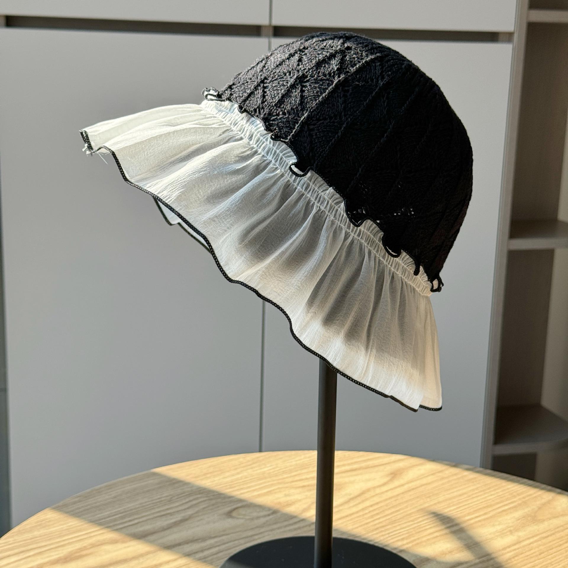 

Korean-style knitted brimmed fisherman hat for women, new summer model, beach woven sun hat, sunshade and sun protection hat Adult54-60Average Size чёрный