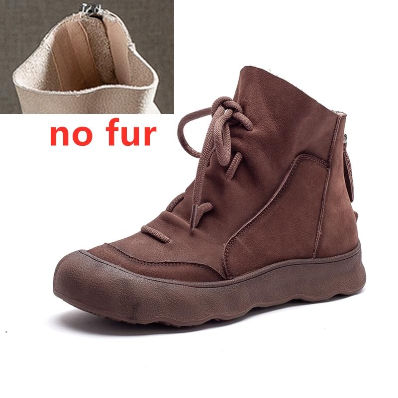 

Модные женские ботильоны AIYUQI 2025 из натуральной кожи, женские ботильоны, нескользящие, винтажные, на шнуровке, больших размеров, на плоской подошве, женские мотоциклетные ботинки 35