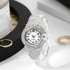 Women Quartz Watch Round Dial Analog Watch with Alloy Strap Ladies Rhinestone Wristwatch for Casual Wear Parties Offices Dates