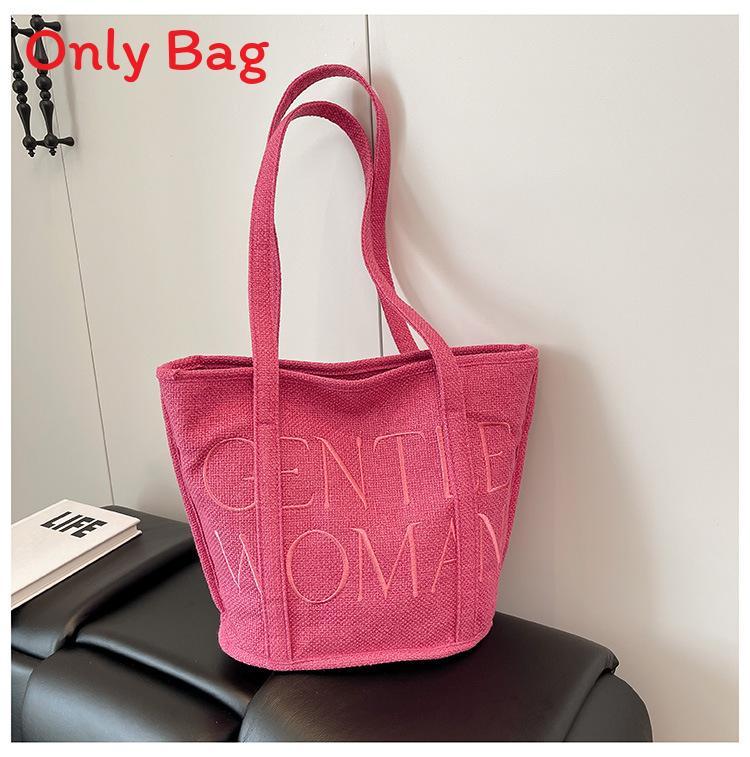 Bestickte Stofftasche mit Buchstaben aus Baumwoll-Leinen-Material für den täglichen Gebrauch