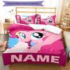 3pcs My Little Pony2 Cover Set - Personalized Name, HD Printed Bedding with 1 Cover and 2 Pillowcases - Perfect for Home Decor, Easy Care