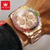 OLEVS Brand Watch Multi Functional Waterproof Luminous Three Eye Quartz Men's Watch 2939