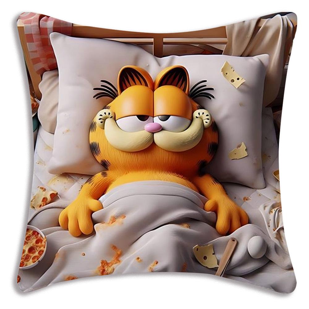 Cute Cartoon Garfields Pillow Covers Cartoon Sofa Decorative Home Double-sided Printing Short Plush Cute Cushion Cover