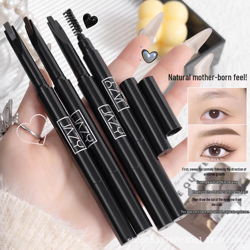 JAZY Ultra-Fine Double-Ended Long-Lasting Waterproof Eyebrow Pencil for Natural, Defined Strokes