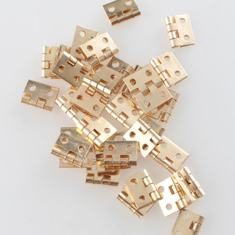 50pcs Mini Brass Hinge W/Nails Small Craft Case Jewelry Wooden Box Cabinet Door Hinges Cupboard Furniture Decor Furniture Access