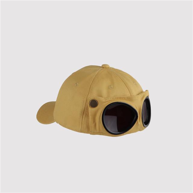 Fliegermütze, Sommer, Persönlichkeit, Brille, Baseballkappe, weiblich, Unisex, Sonnenbrillenkappe, männliche Kappe, Baseballkappe, Jungenkappe 56-58cm gelb