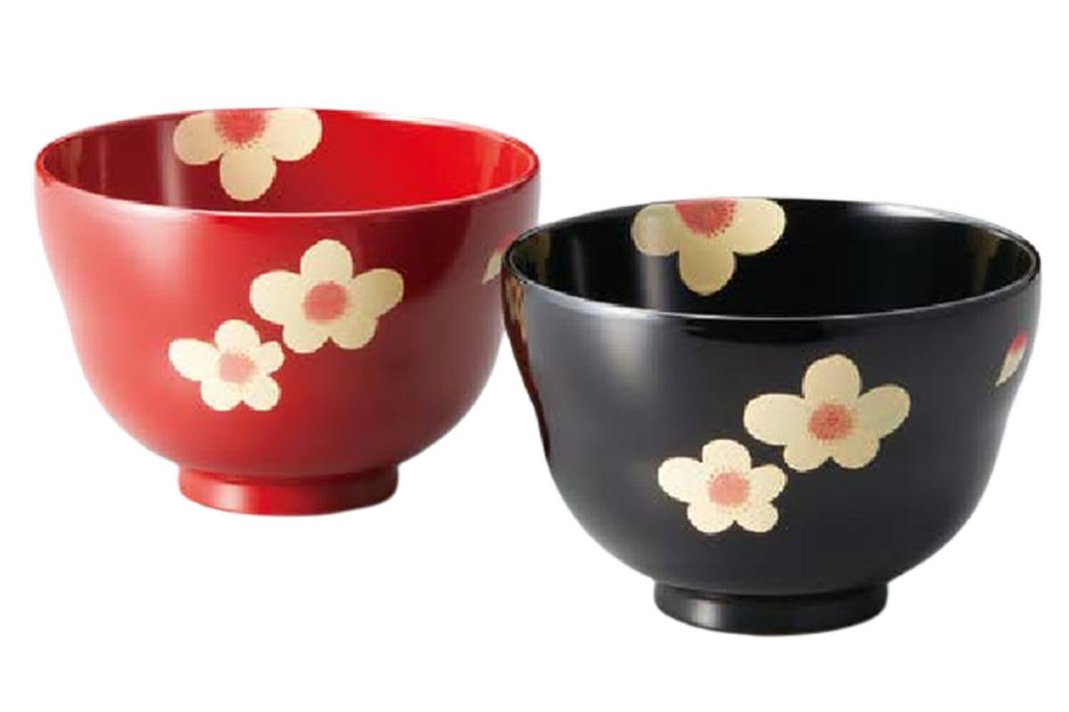 

Хана Фукуфуку Суп Красный и Красный Посудомоечная машина Сделано в Японии J-kitchens Миски, Миски, (2 миски), 10,5 см, безопасно,