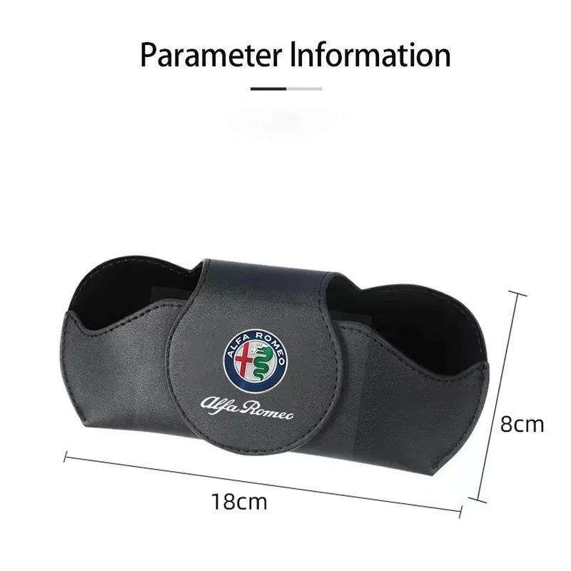 AAACK1 Car Stickers For Alfa Romeo PU Leather Car Sunglasses Holder Sunglasses Case Clip Storage Box For Alfa Romeo Giulia Stelvio Giul