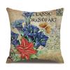 Linen Pillowcase American Rustic Rose Sofa Cushion Cover Retro Style Car Home Soft Decoration