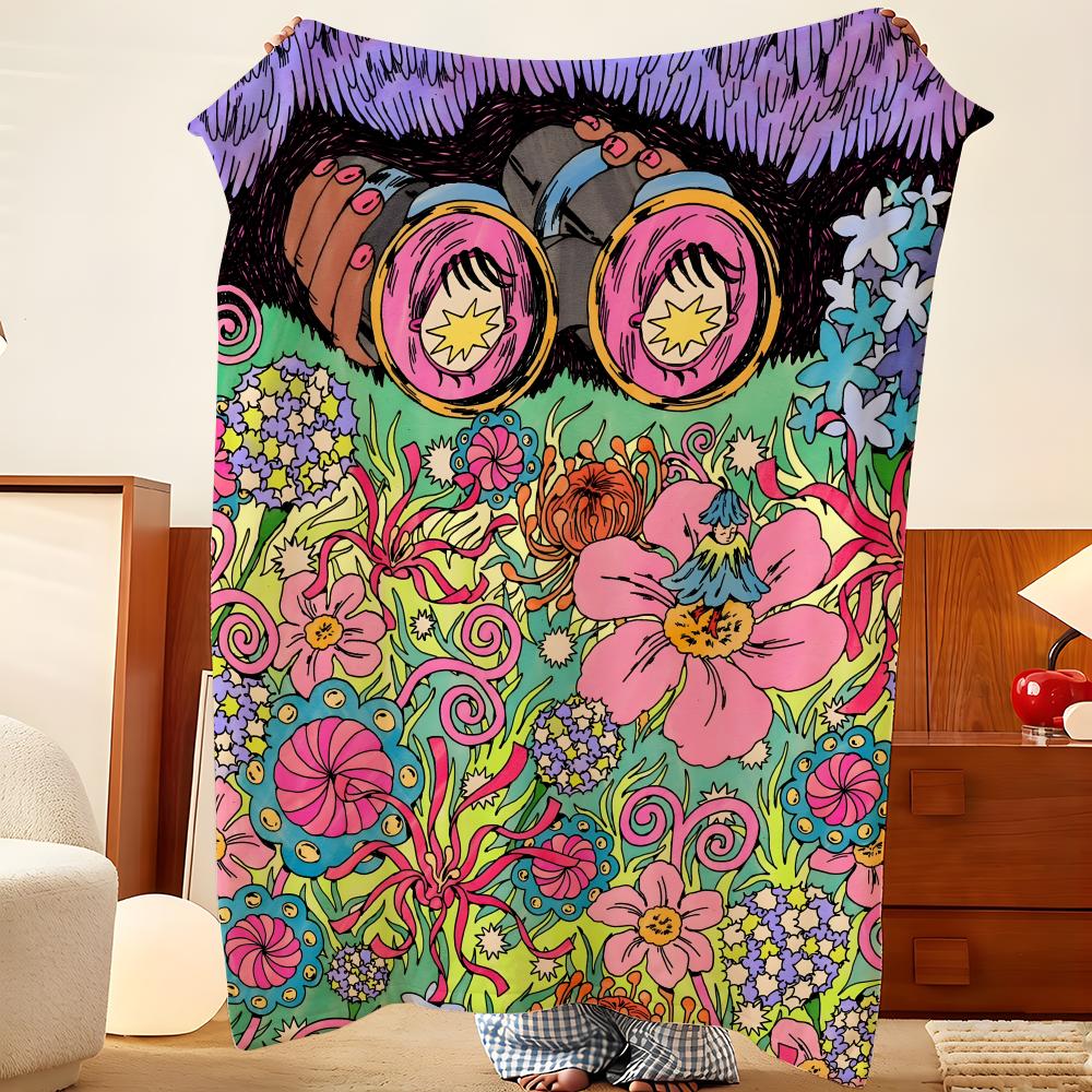 Artist K-Kaitlin B-Brito Throw Flannel Throw Blanket, Lightweight Cozy, Durable Washable Cute Cool