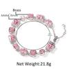 2026 European and American Temperament Light Luxury Geometric Pink Gemstone Bracelet Simple and Sweet Bracelet Summer Female Senior Feeling