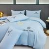Light Luxury Polished Bedding Four-piece Set Thickened Solid Color Bed Sheet Quilt Cover Pillowcase