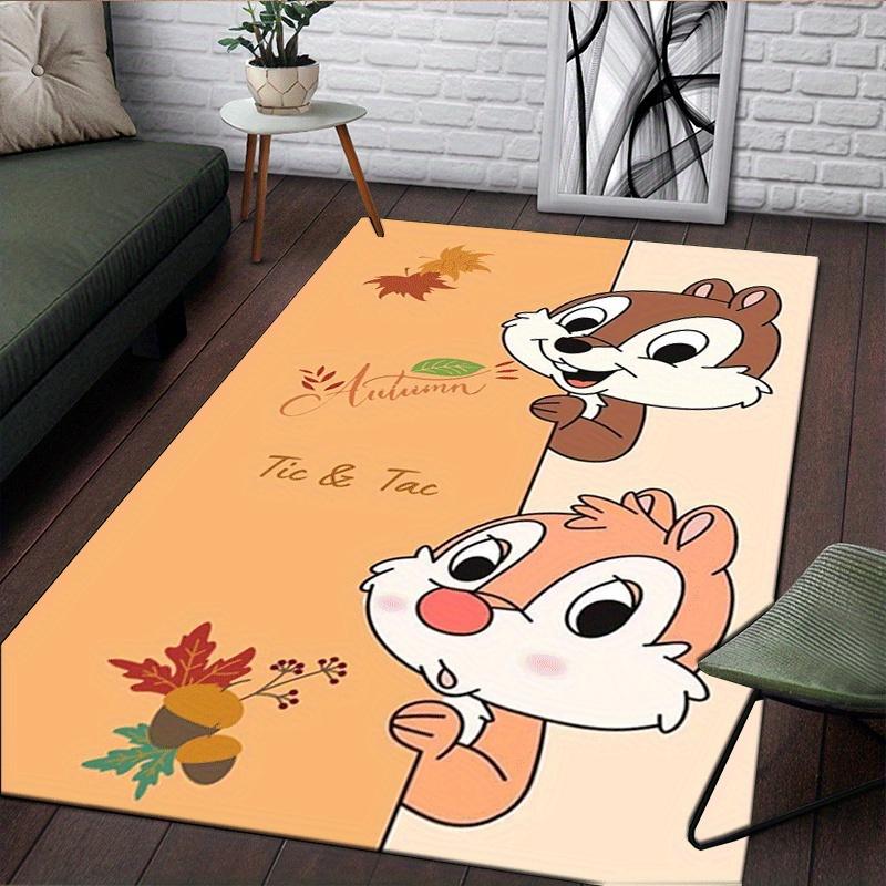1pc Chip and Dale Pattern Area Rug Soft Flannel Floor Mat for Living Room,Office,Bedroom and Carpet