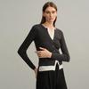 Women's Pure Wool Cardigan - German Yanzhi Yarn, Two-Piece Knit, Long-Sleeve Sweater Coat