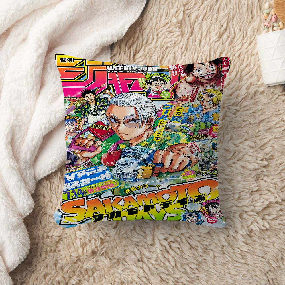 Popular Japanese Anime Sakamoto Days Maple Design Cushion Cover Happy Autumn Harvest Decor Holiday Decorati Pillow Cover