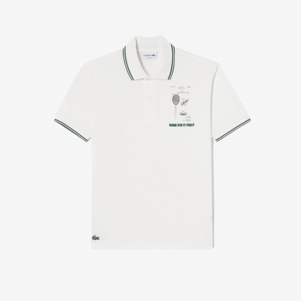 

LACOSTE Мужская футболка-поло RENE DID IT FIRST [Off White] 004