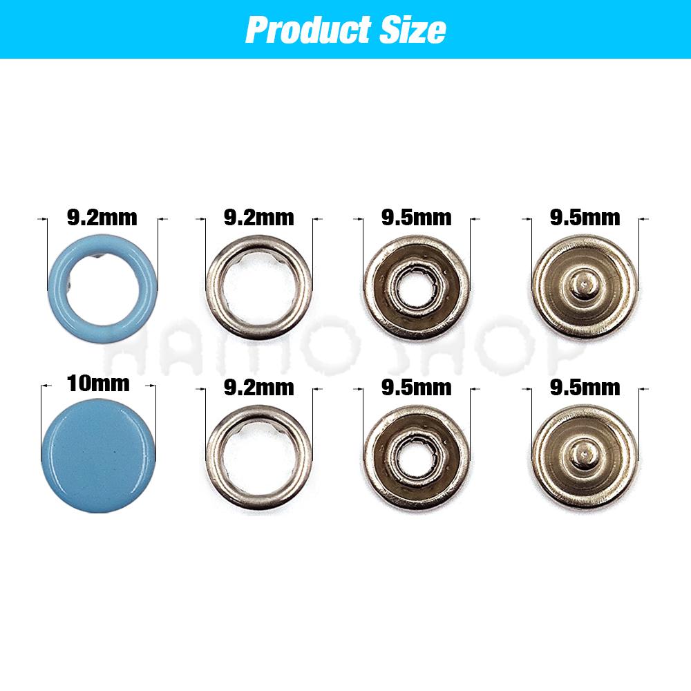 Botões de Pressão Metálicos de 9,5mm com Garras Sólidos/Vazados Botões de Pressão Tachas com Kits de Ferramentas de Alicate Para Costura de Roupas Bolsas Vestuário