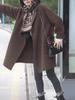 2025 Damen Midilanger Wollmantel im koreanischen Stil, doppelseitig