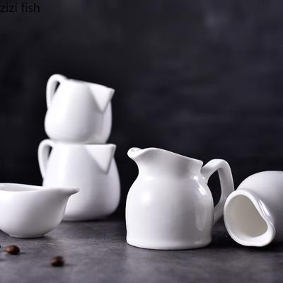 Weiße Keramik Milchkännchen mit Henkel Milchkännchen Gewürzkännchen Kaffeegeschirr Kaffee Milch Tasse Westliche Saucenbehälter Saucenschale Kaffeetassen