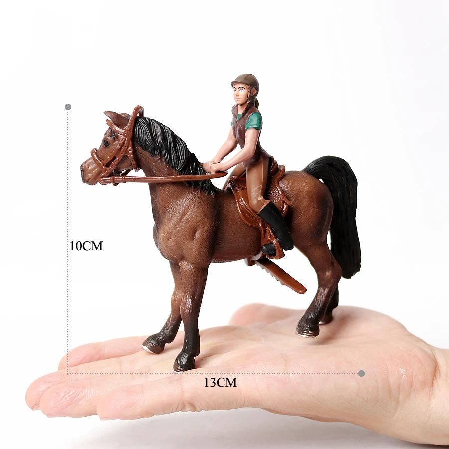 Toy Horses Equestrian Rider Horse Playset Farm Animals Action Figure Animal Figurines Plastic Models Children Toys Kids Gifts
