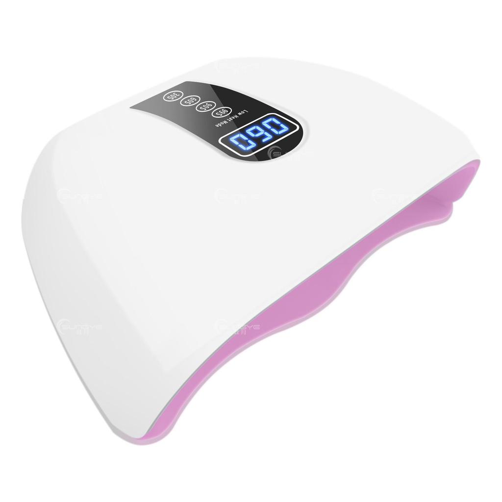 96W Red Light Nail Lamp with Double Hand Sensor - Fast Dry Gel Polish Phototherapy Machine for Salon Use, Painless & No Blackening.