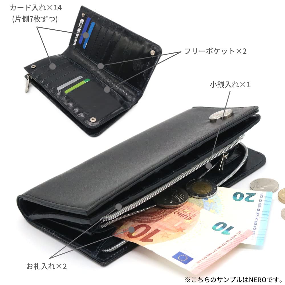 Orobianco Men's Custom-Made Long Wallet in Genuine Saffiano Leather (NEROBlack) - Made in Italy. A simple, stylish, and perfect gift.