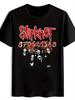 Slipknot Graphic T-shirt - Black Crew Neck Short Sleeve Tee with Vintage Rock Band Print