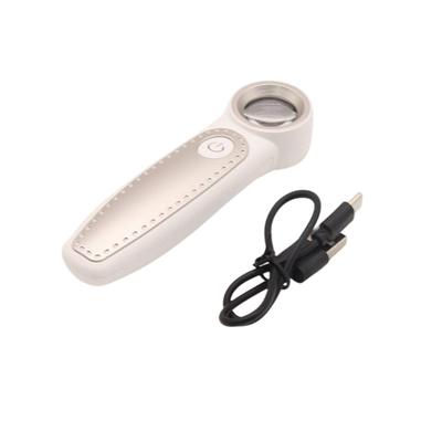 Handheld Magnifier with 6 LED Light & USB Rechargeable Design Portable Lens for Reading Crafts Jewelry Inspection