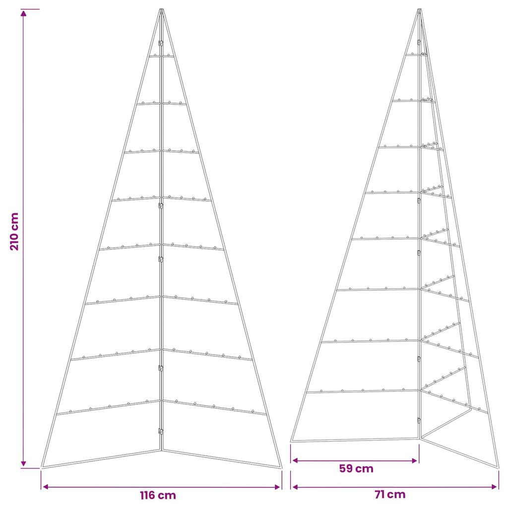 Metal Christmas Tree KUOPIO 210 cm Steel White