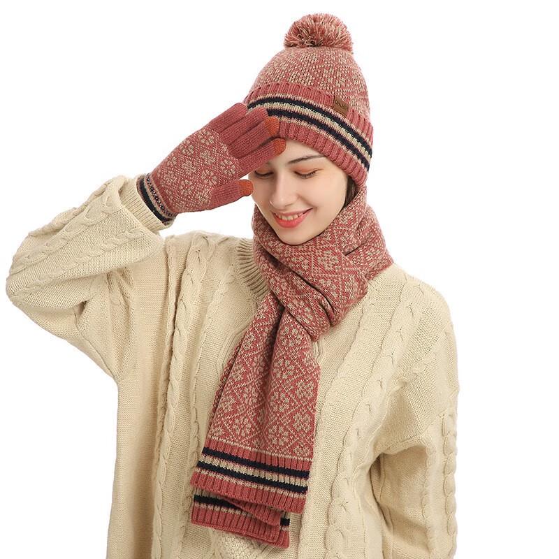 SIYUTANG Unisex Gestricktes Winter Warm Set (Mütze, Schal, Handschuhe)