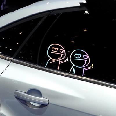 Legrační prostředníček kreslené auto samolepky: Reflexní nálepky na tělo s opovržením a osobností