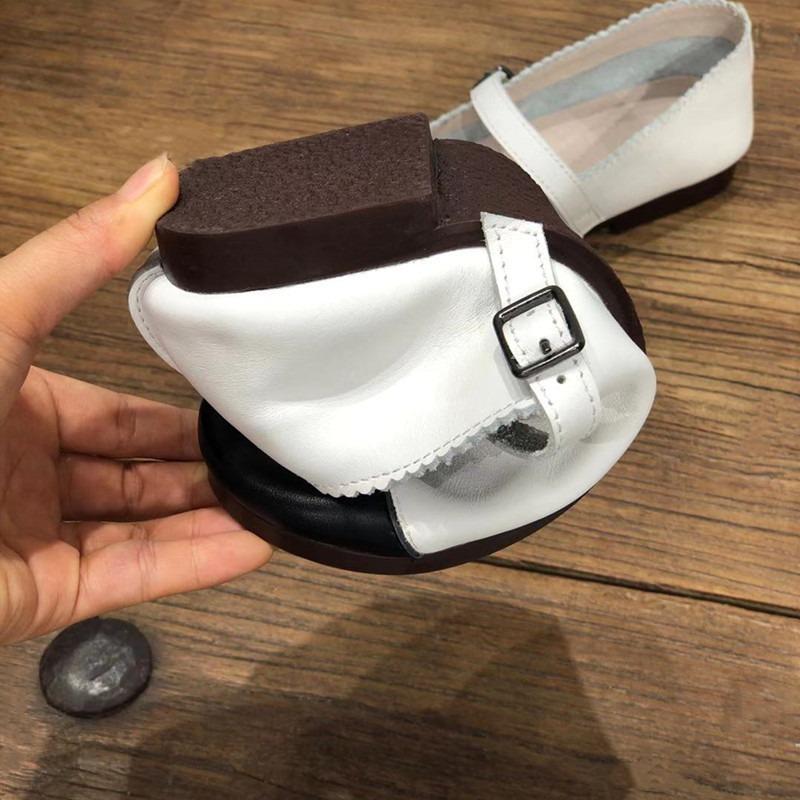 Women's Spring and Summer Handmade Mary Jane Shoes Round Head Flat Casual Small White Shoes