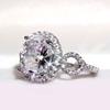 New AAA White Cubic Zirconia Engagement Rings for Women Dazzling High-quality Silver Plated Trendy Wedding Band Eternity Ring