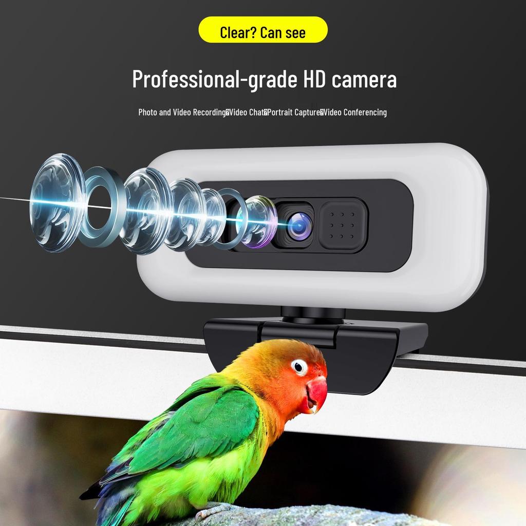B21 4K USB Camera with Fill Light for Streaming & Conferences