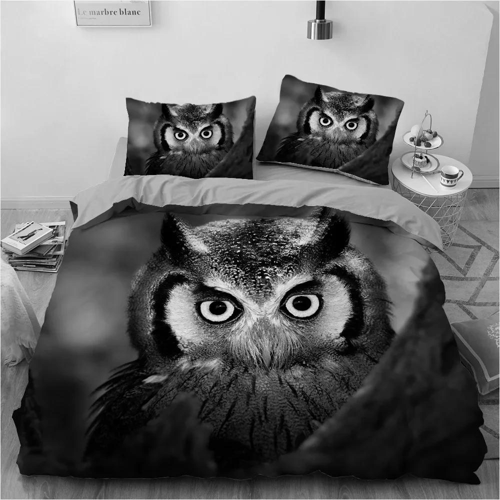 Comforter Ropa De Cama Bed Comforter Set Luxury King Size Owl Bedclothes Set For Beds Home Textile Double Size 228X228 High Quality